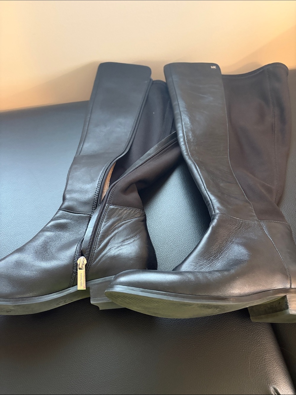 Michael Kors Black Over-the-Knee Leather Boots